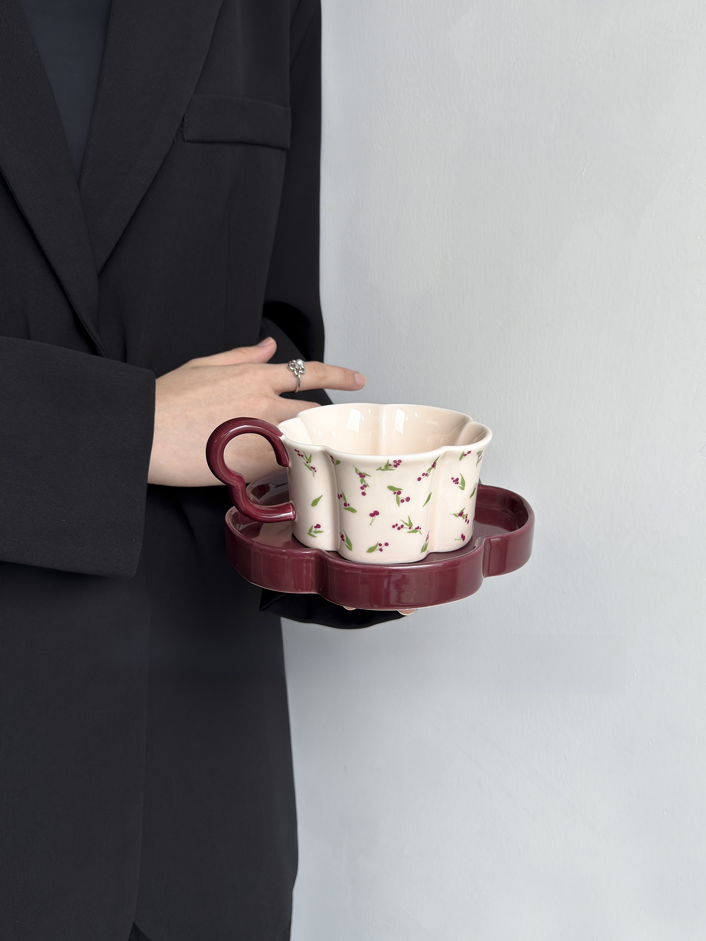Retro Cherry Ceramic Coffee Cu - Young Tea Coffee recension och pris
