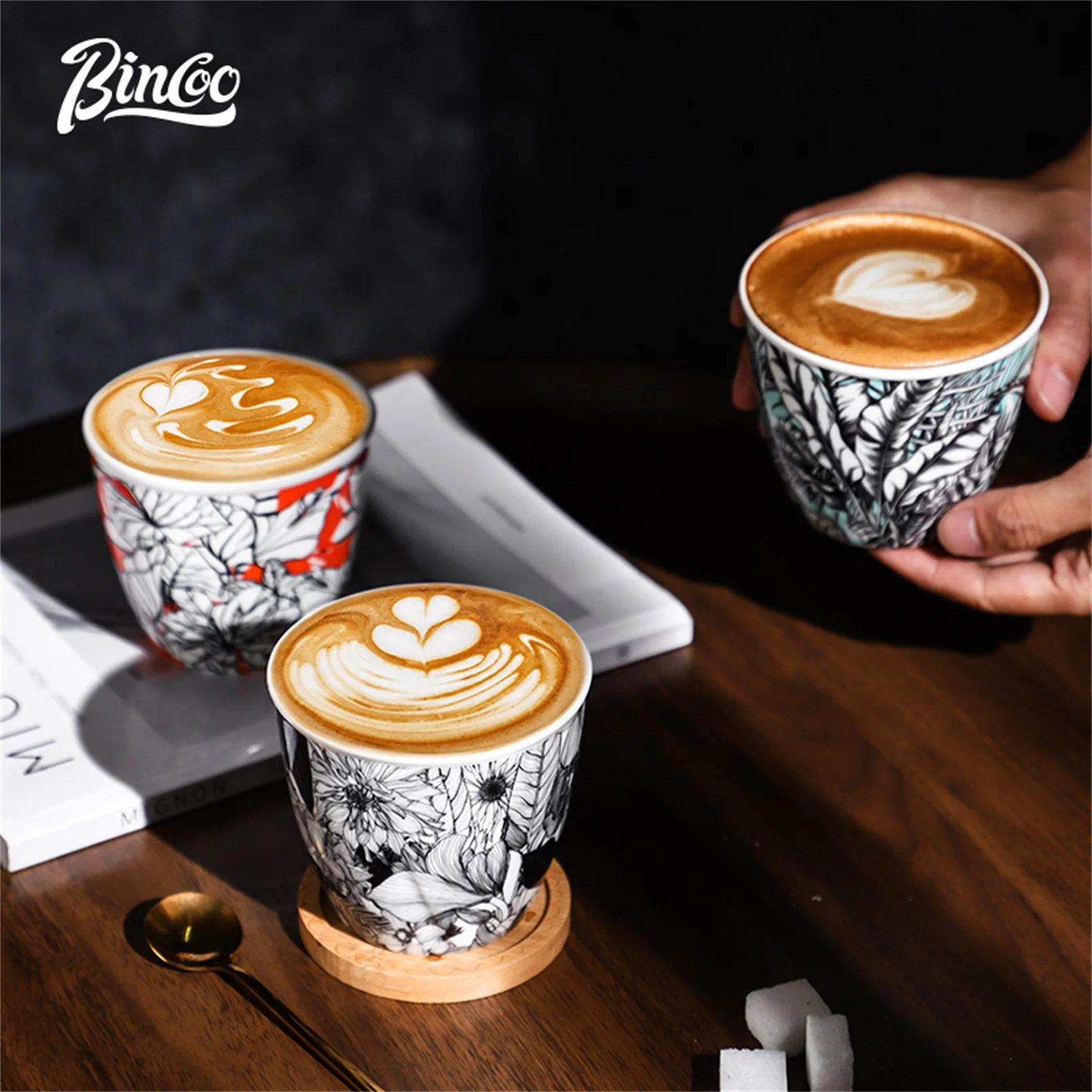 BINCOO Ceramic Coffee Cup Crea - Coffee Tea Flower recension och pris