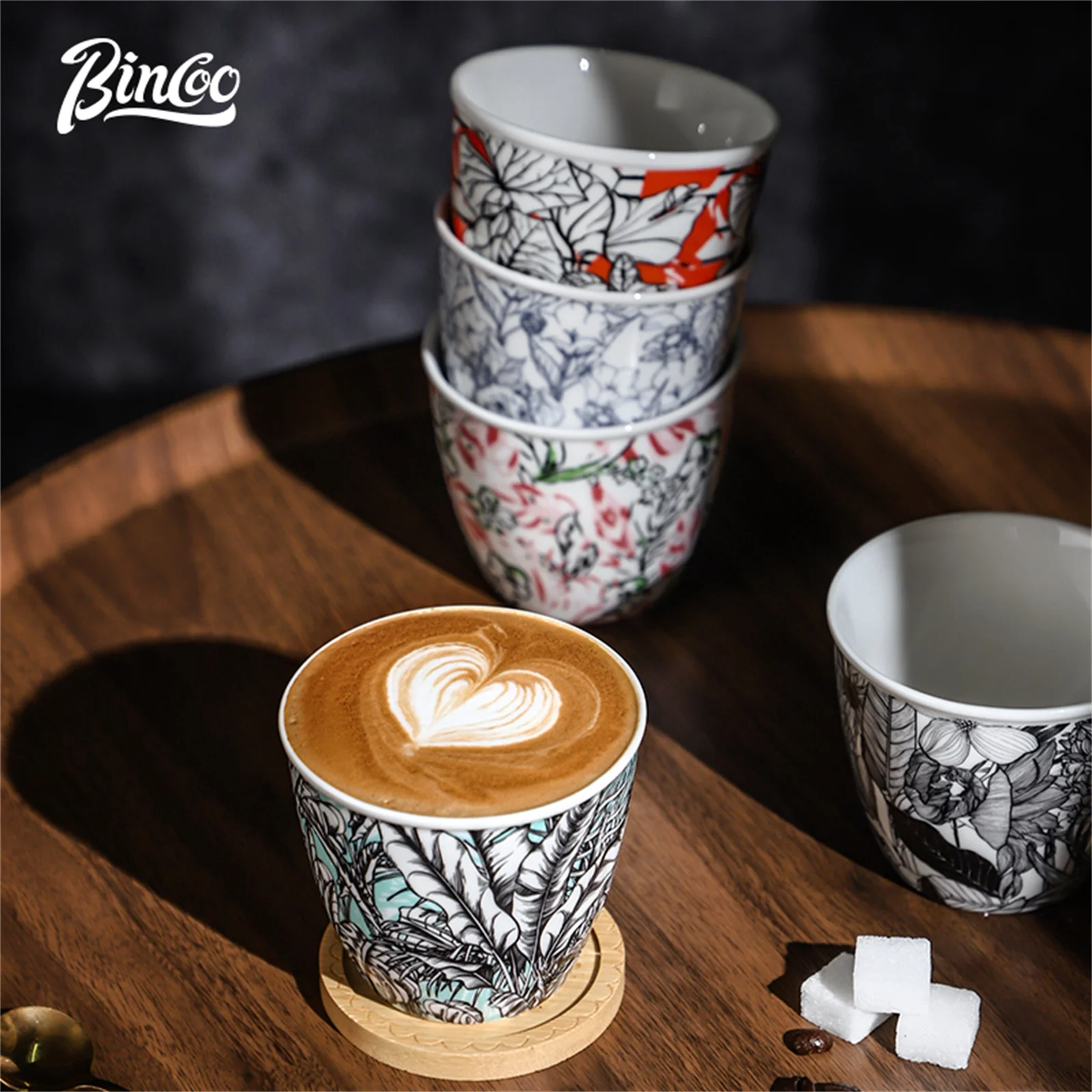 BINCOO Ceramic Coffee Cup Crea - Coffee Tea Flower recension och pris