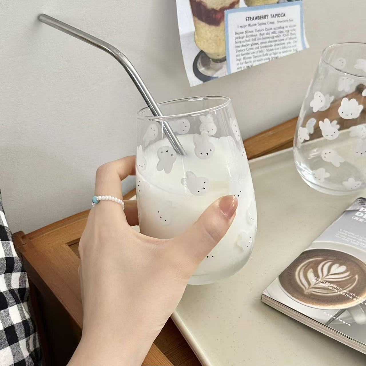 Cute Miffy Rabbit Printed Glas - Coffee Tea With Milk recension och pris