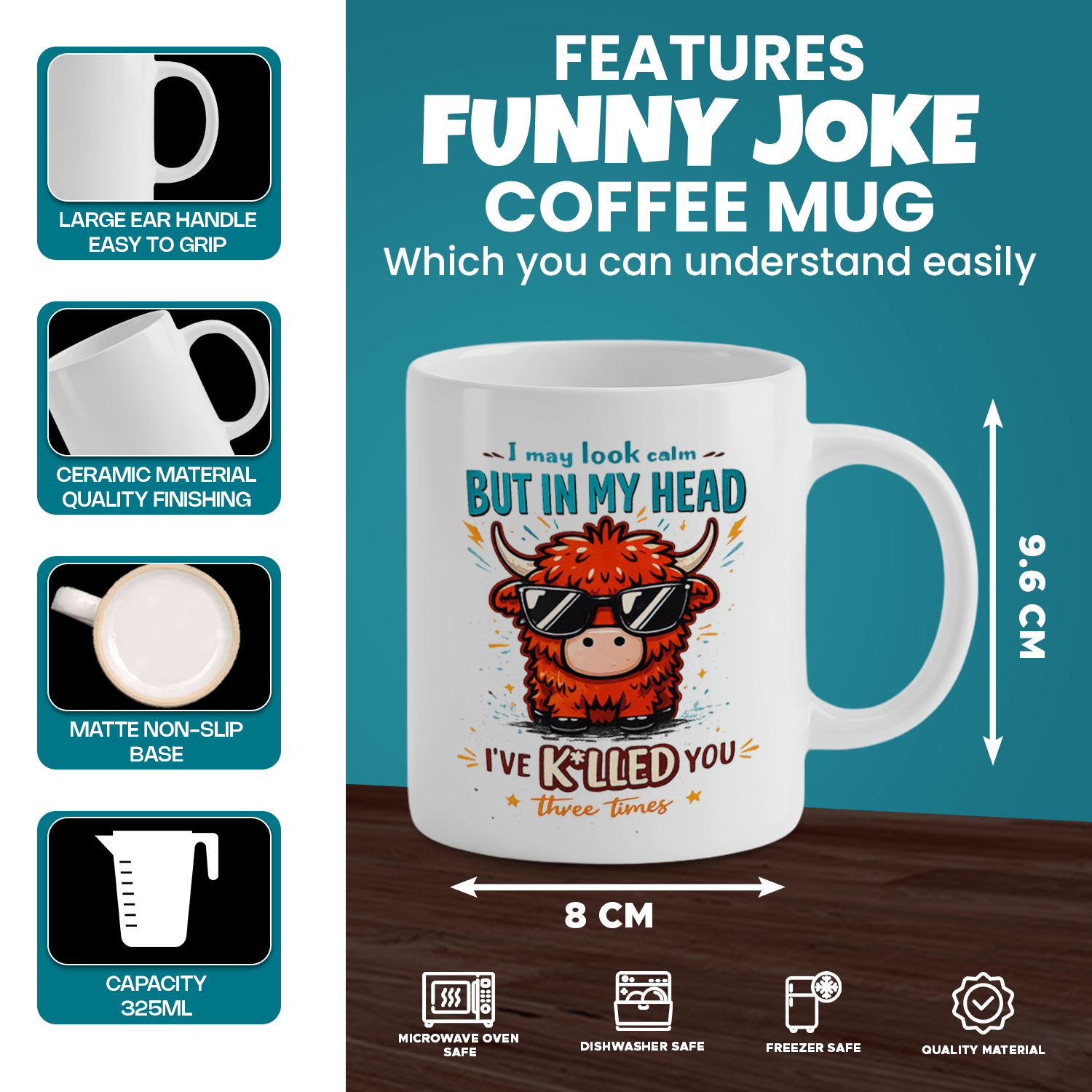Highland Cow Funny Quote Coffe - Coffee Tea Quotes recension och pris