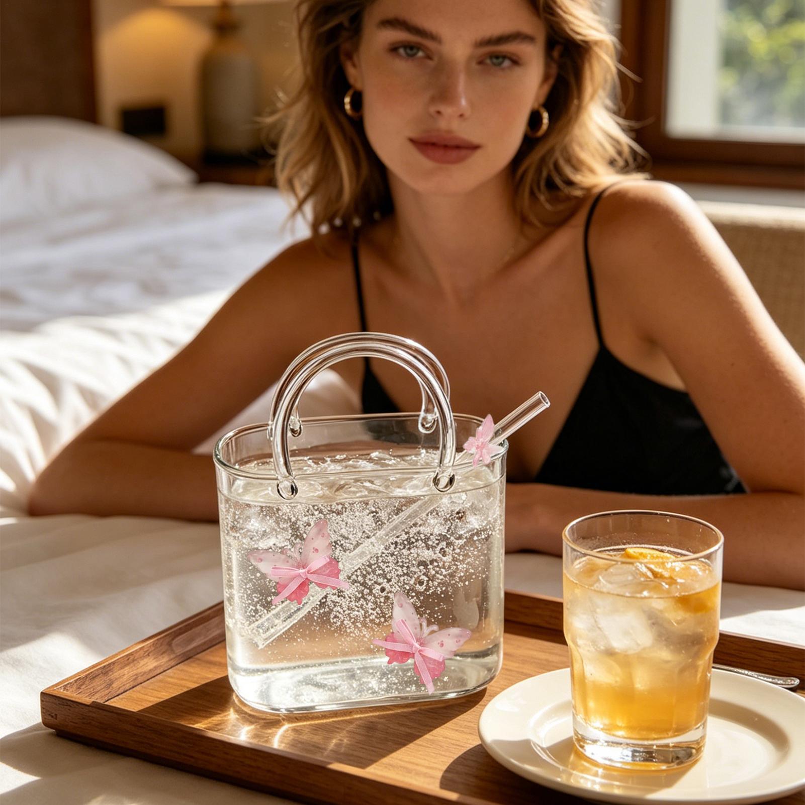 Glass Purse For Drinks Handbag - Coffee Tea Flower recension och pris