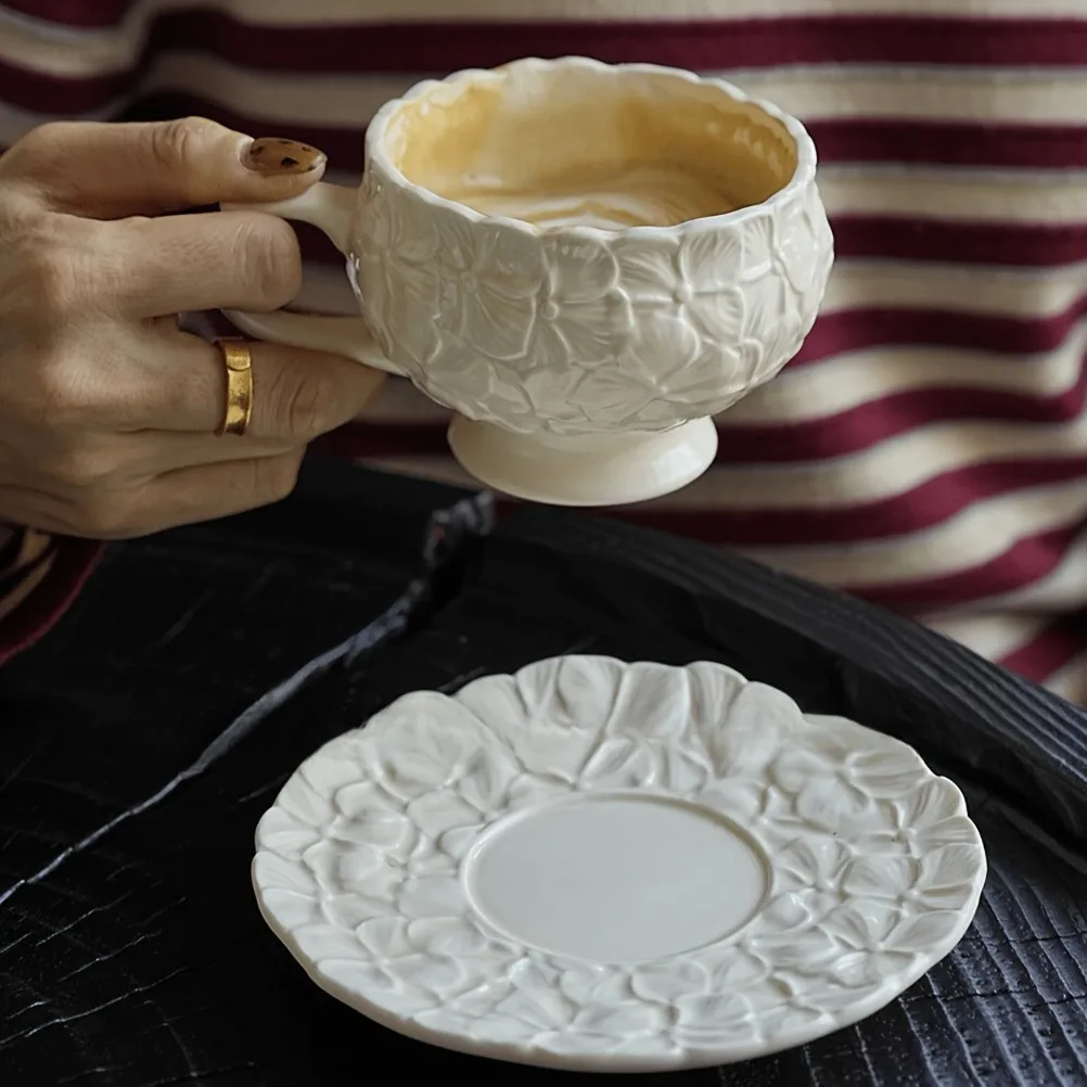 French Cream Relief Coffee Cup - Coffee Tea Flower recension och pris