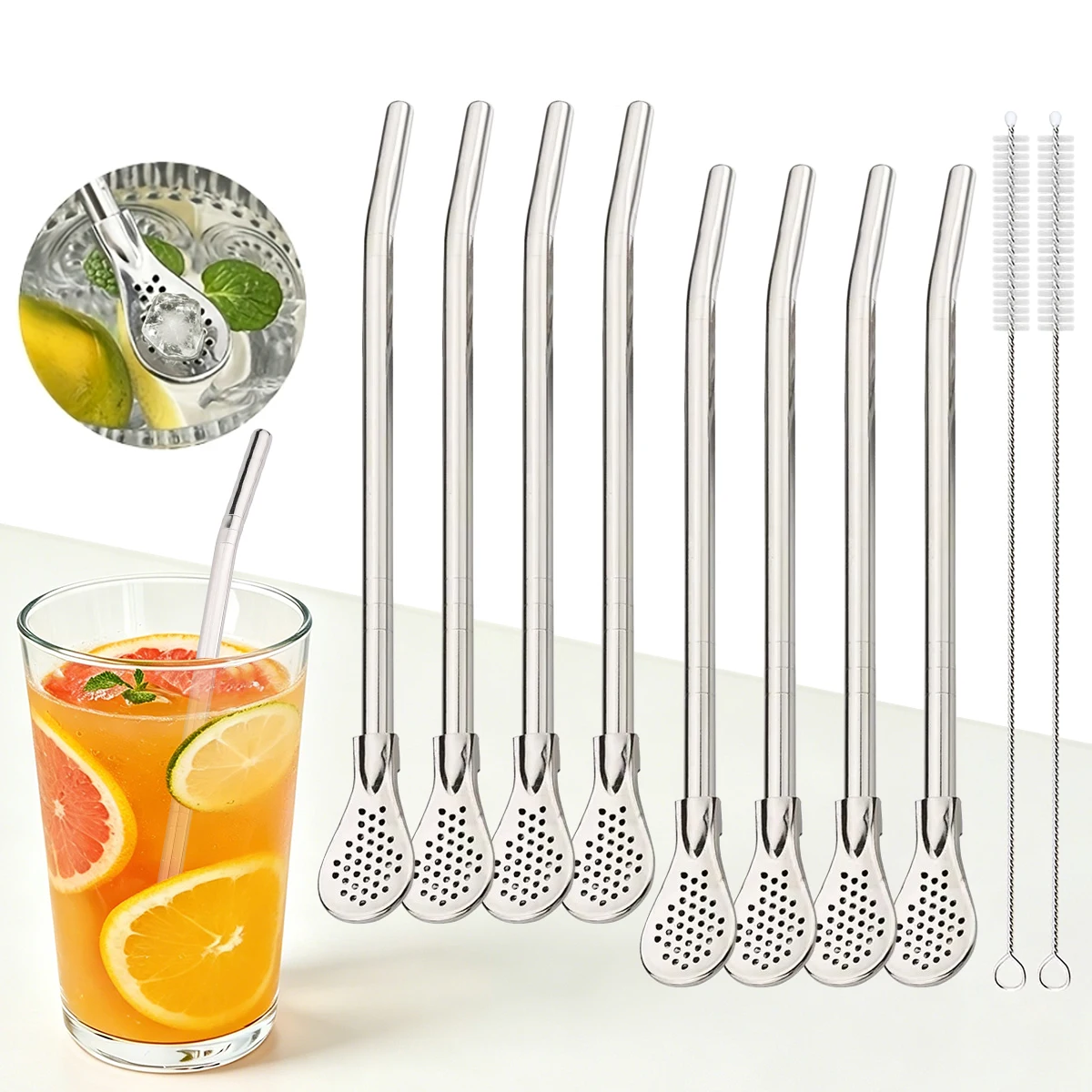8pcs Filter Tea Straw Spoon Se - Coffee Tea Spoon recension och pris