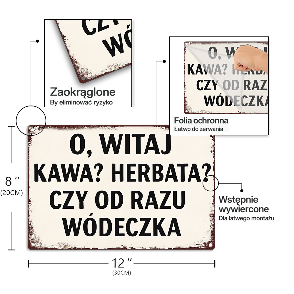 Vintage Metal Sign, Polish Fun - Coffee Tea Quotes recension och pris