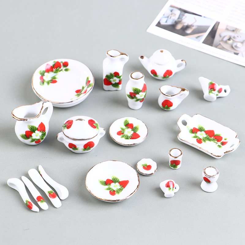 1 Set 1:12 Miniature Doll Hous - Coffee Tea Flower recension och pris