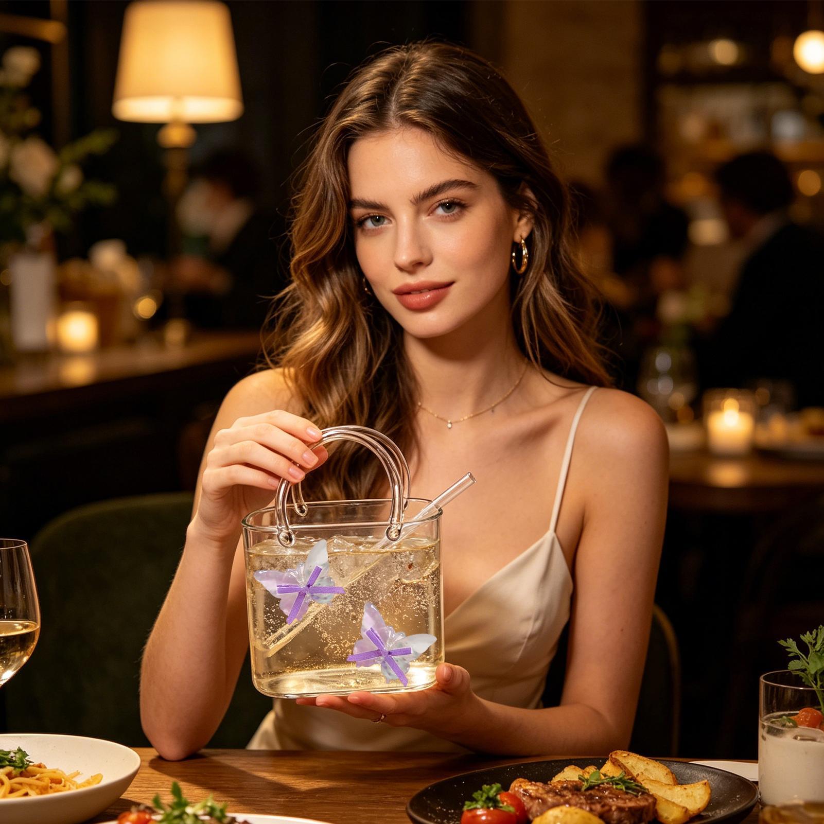Glass Purse For Drinks Funky C - Coffee Tea Flower recension och pris