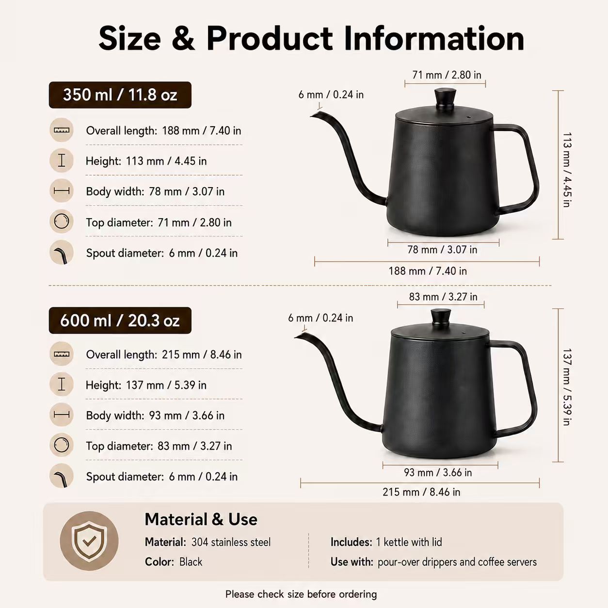 304 Stainless Steel Coffee Pot - Coffee Tea Brew recension och pris