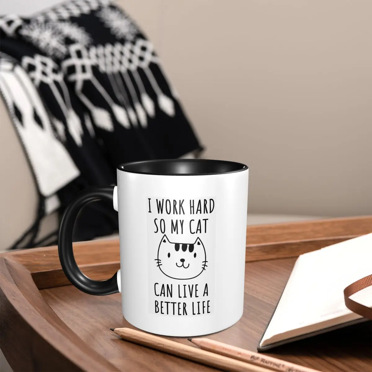 Quote Cat I Work Hard So My Ca - Coffee Tea Quotes recension och pris
