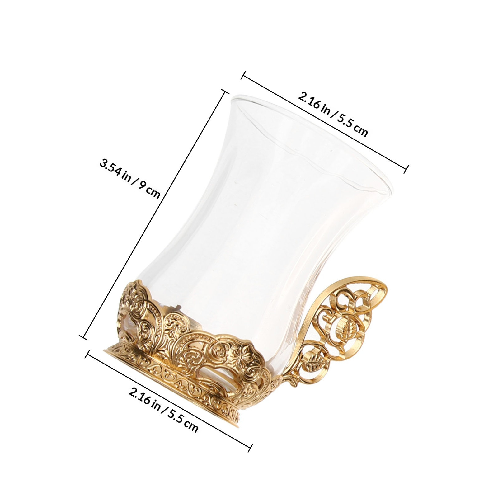 1Set Elegant Glass Coffee Cup  - Coffee Tea Spoon recension och pris