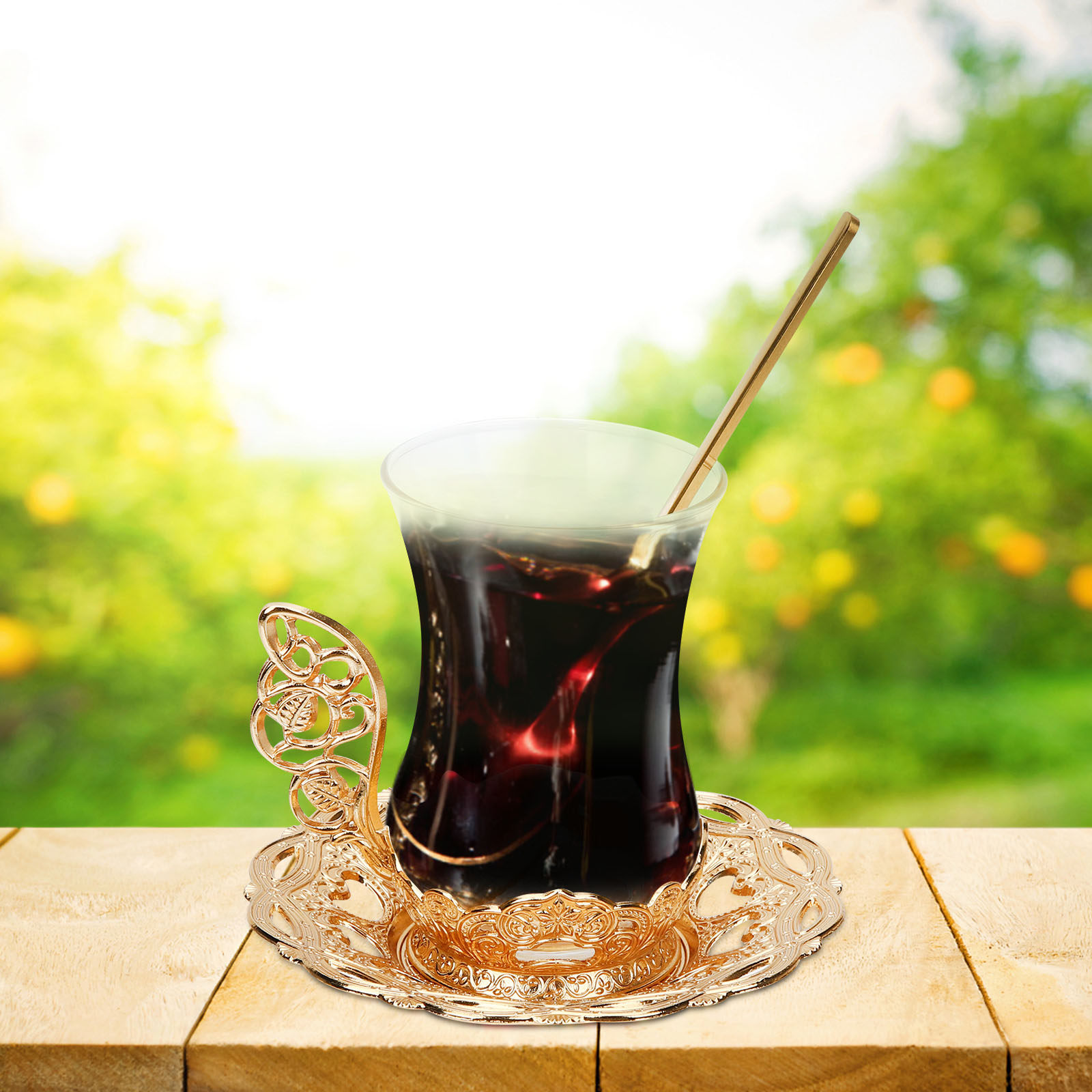 1Set Elegant Glass Coffee Cup  - Coffee Tea Spoon recension och pris