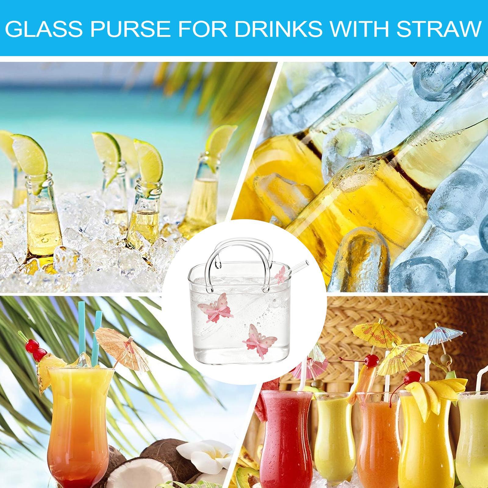 Purse Drinking Glass With Stra - Coffee Tea Flower recension och pris